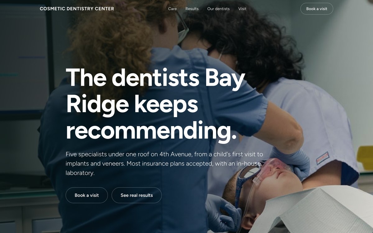 Cosmetic Dentistry Center website preview