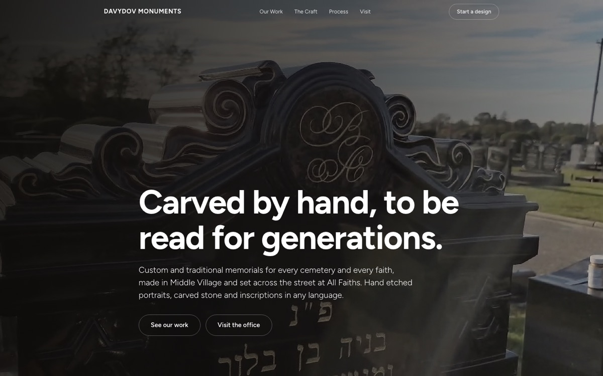 Davydov Monuments website preview