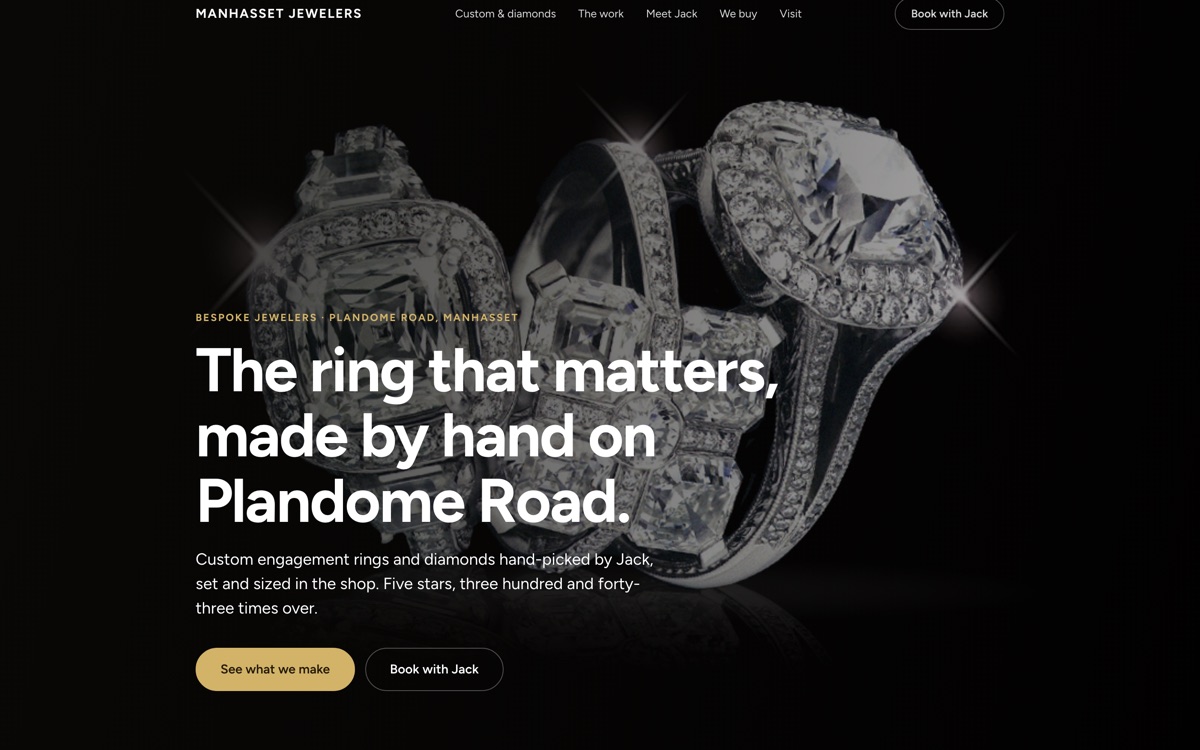 Manhasset Jewelers website preview